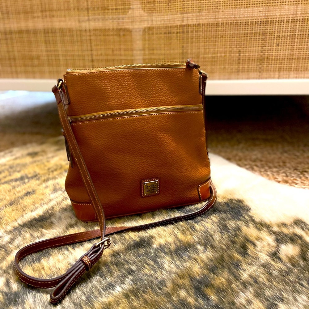 Dooney and Bourne Brown Pebble Grain Leather Crossbody
